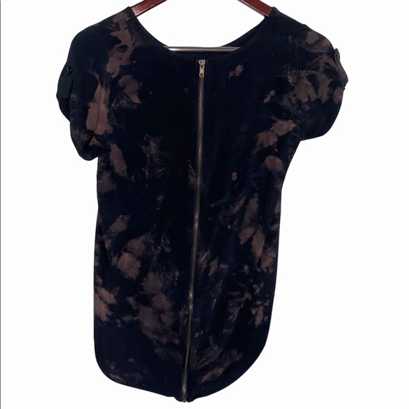 HI-LOW BLEACHED ZIPPERED TOP - Picture 5 of 5